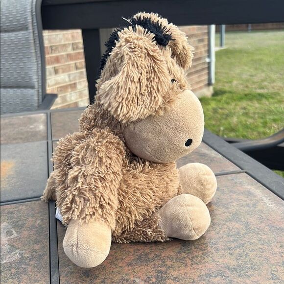 Warmies Adorable Brown Plush Weighted Donkey Toy - Picture 8 of 12